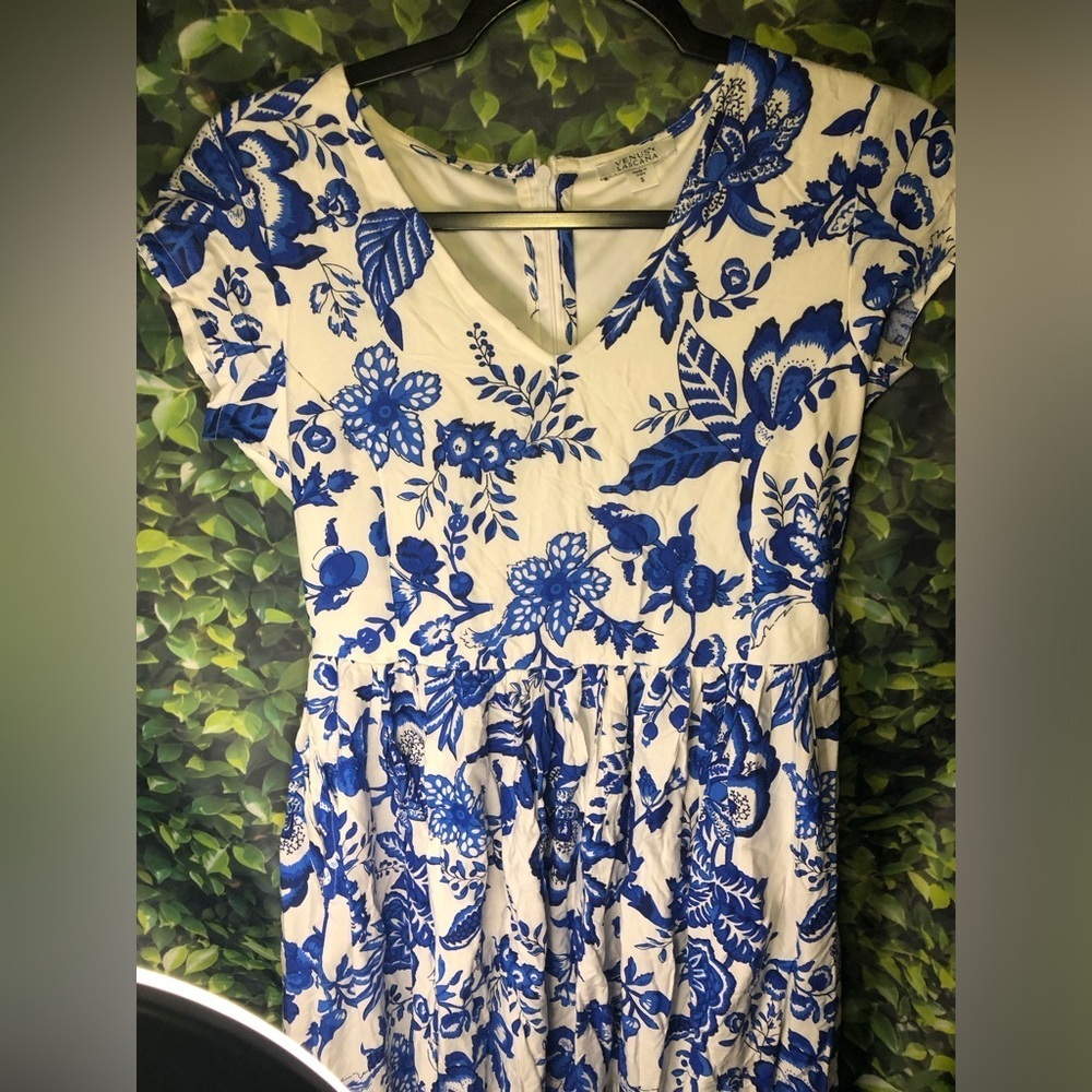 VENUS Lascana Blue and White Floral Dress - Picture 11 of 13